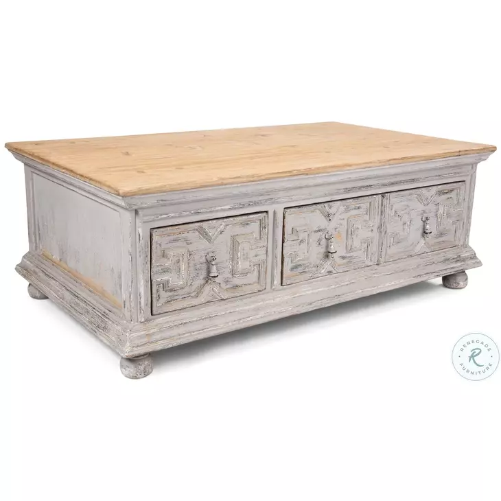 Shoreline Base And Crown White Cocktail Table