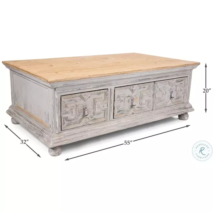 Shoreline Base And Crown White Cocktail Table