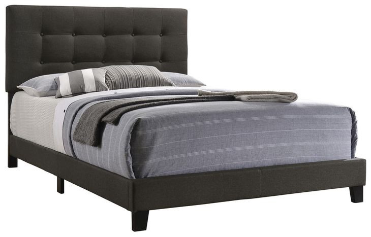 Mapes Charcoal Upholstered Full Panel Bed