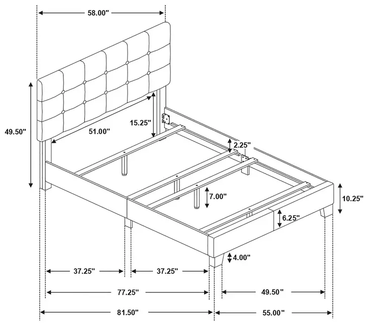 Mapes Charcoal Upholstered Full Panel Bed