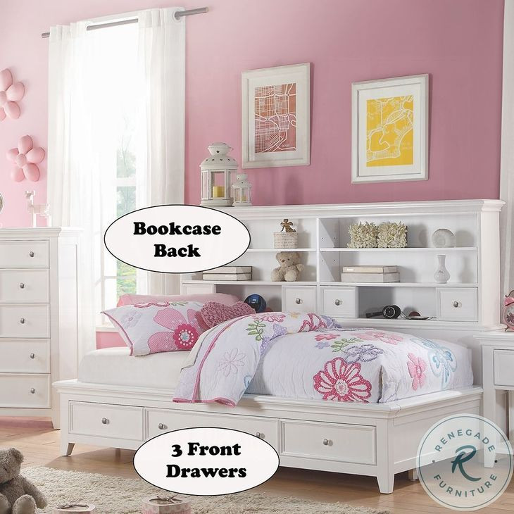 Lacey White Twin Storage Daybed