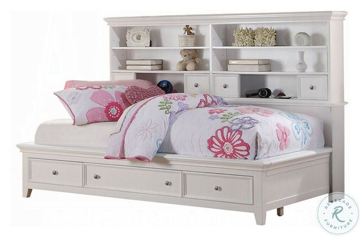 Lacey White Full Storage Daybed