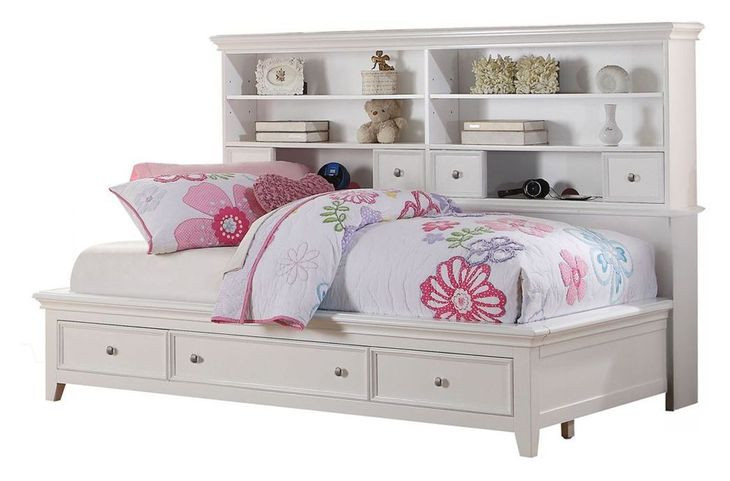 Lacey White Full Storage Daybed