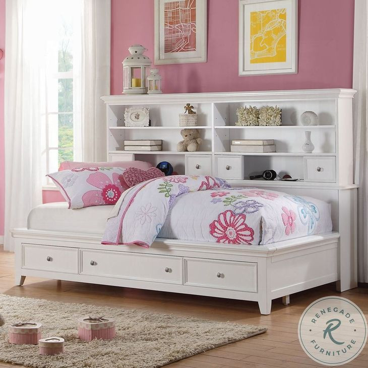 Lacey White Full Storage Daybed
