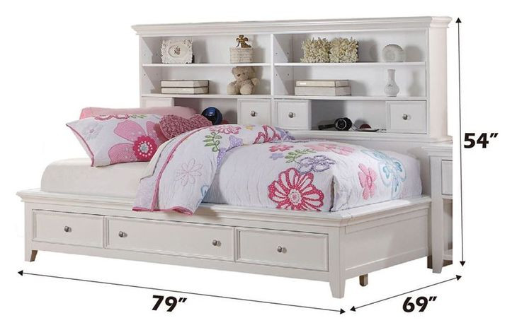 Lacey White Full Storage Daybed