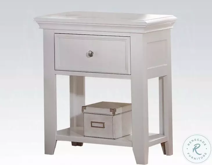 Lacey White 1 Drawer Nightstand