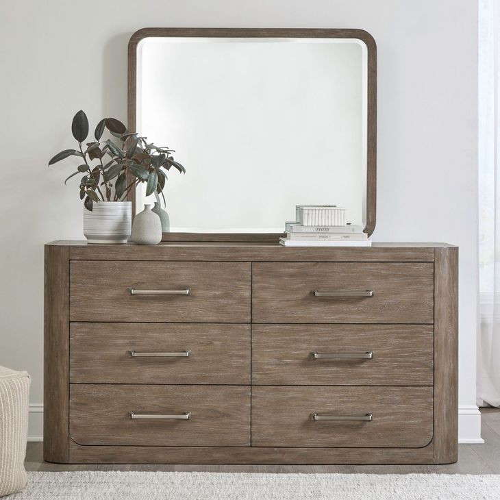 Bendfield Burnished Clay 6 Drawer Dresser with Mirror