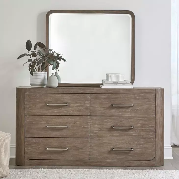 Bendfield Burnished Clay 6 Drawer Dresser with Mirror