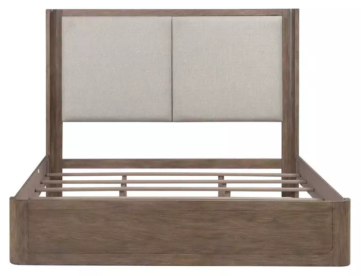 Bendfield Burnished Clay and Textured Gravel King Upholstered Shelter Bed