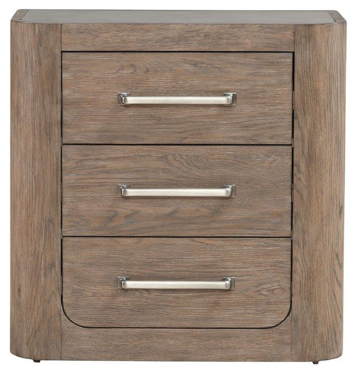 South Bend Burnished Clay 3 Drawer Nightstand with USB Charging