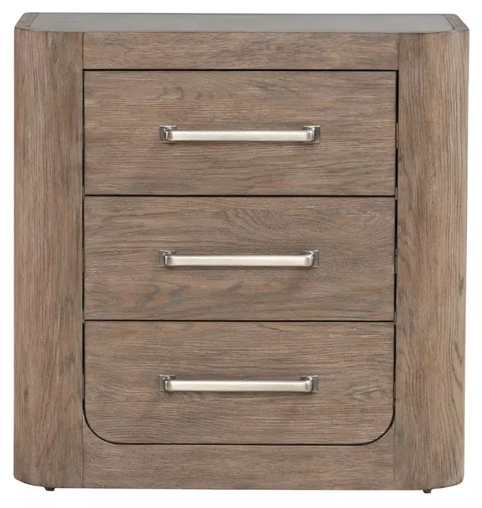 Bendfield Burnished Clay 3 Drawer Nightstand with USB Charging