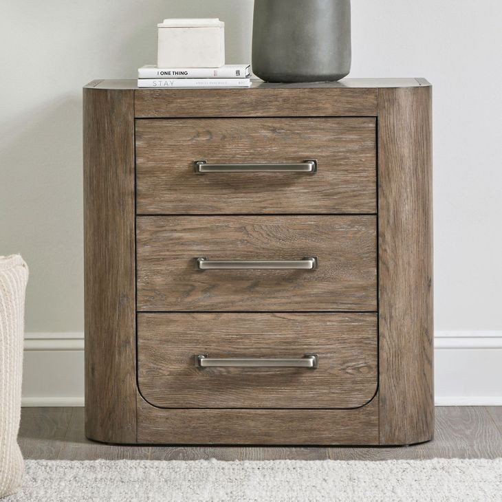 South Bend Burnished Clay 3 Drawer Nightstand with USB Charging