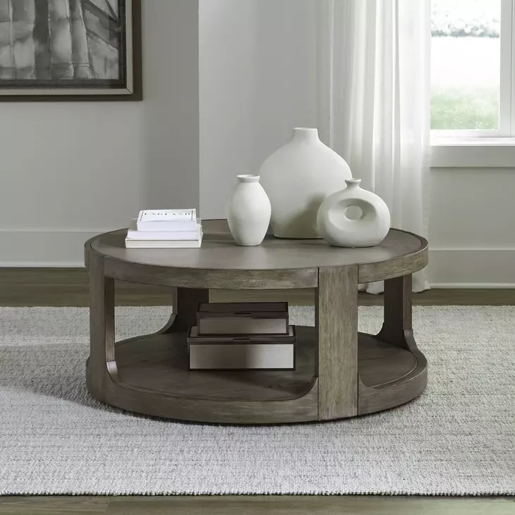South Bend Burnished Clay Round Cocktail Table