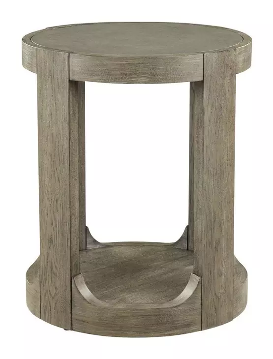 South Bend Burnished Clay and Beige Round Concrete Top Chairside Table