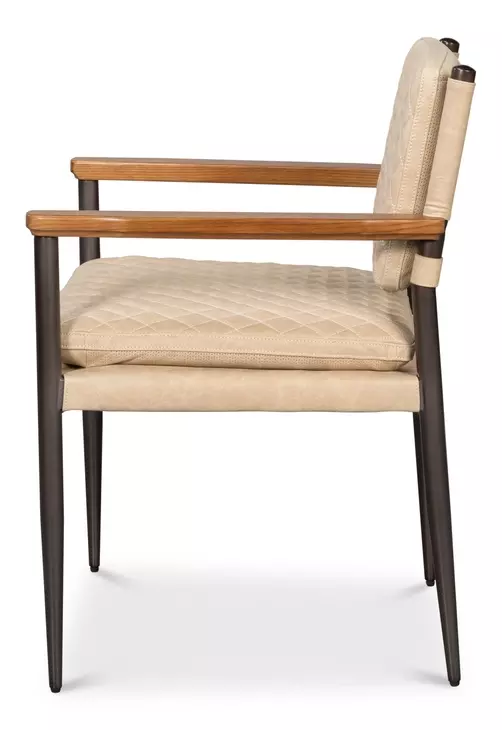 The Harley Cappuccino White Leather Upholstered Accent Chair