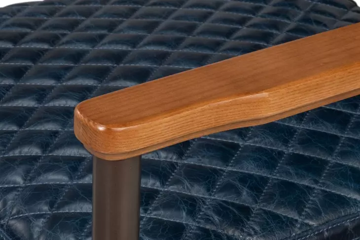 The Harley Chateau Blue Leather Upholstered Accent Chair