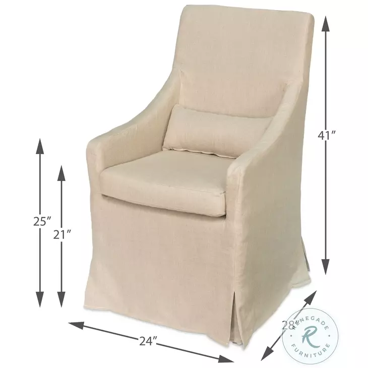 Skirted Beige Arm Chair