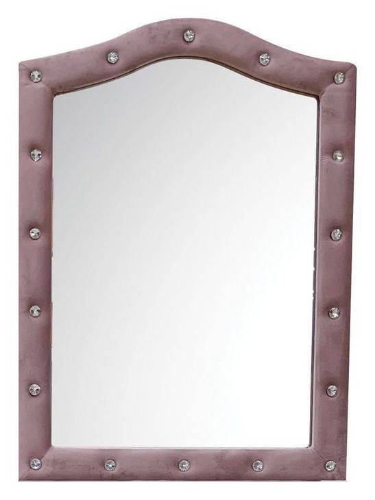 Reggie Pink Upholstered Arched Dresser Mirror