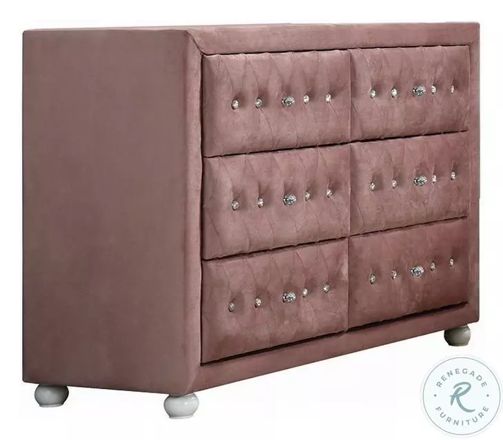 Acme Reggie Dresser, Pink Fabric 30825 Rosdorf Park