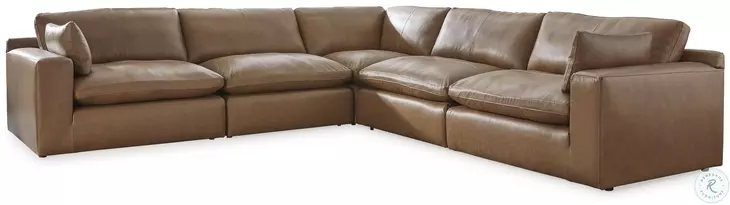 Emilia Caramel Modular 5 Piece Sectional