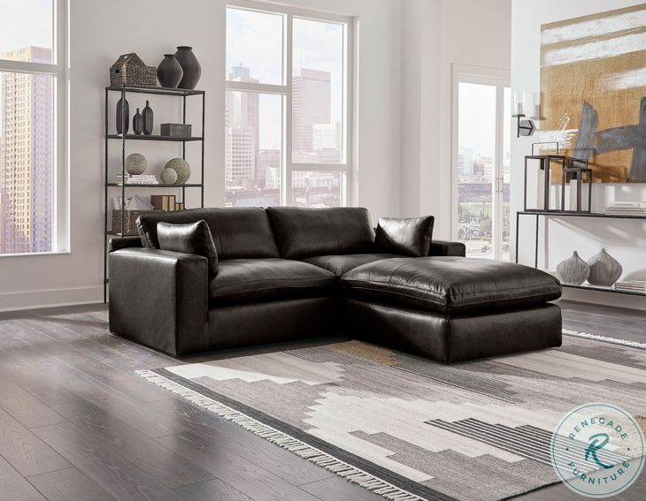 Emilia Black Leather Modular Sectional from Ashley Furniture | Coleman ...