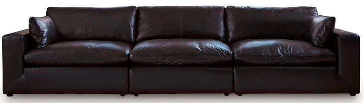 Emilia Black Leather Modular Sofa