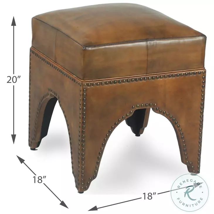 Giuseppe Brown Leather Footstool