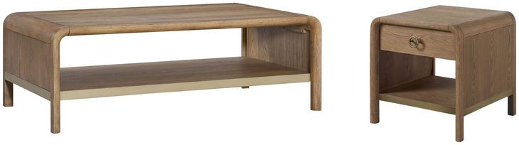 Aurora Latte Waterfall Occasional Table Set
