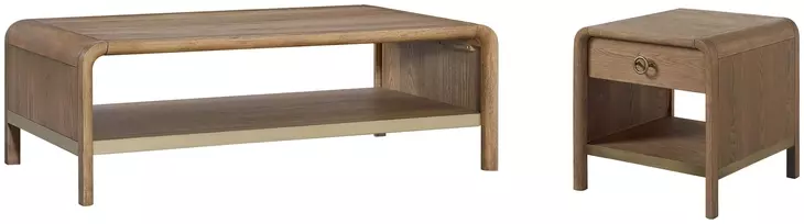 Aurora Latte Waterfall Occasional Table Set