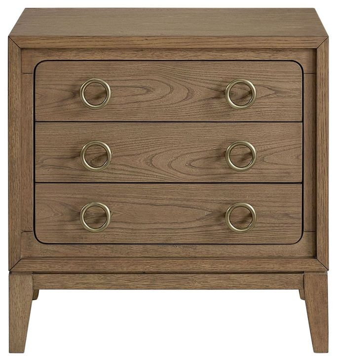 Aurora Latte 3 Drawer Nightstand with USB