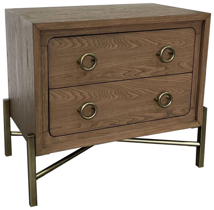 Aurora Latte 2 Drawer Nightstand with USB