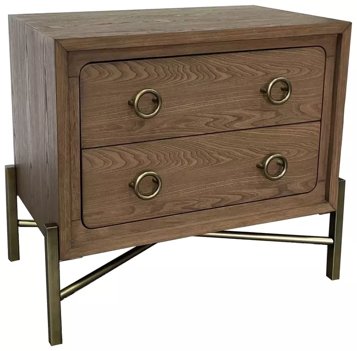 Aurora Latte 2 Drawer Nightstand with USB