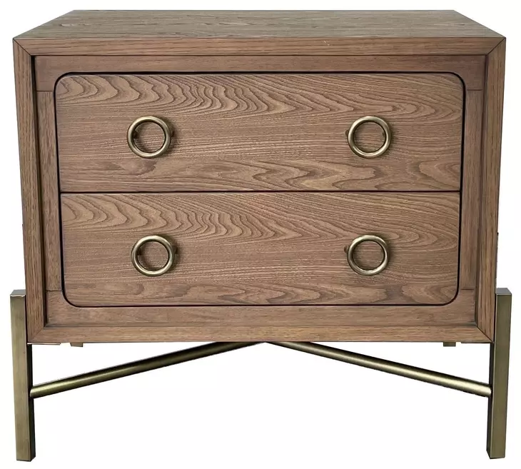 Aurora Latte 2 Drawer Nightstand with USB