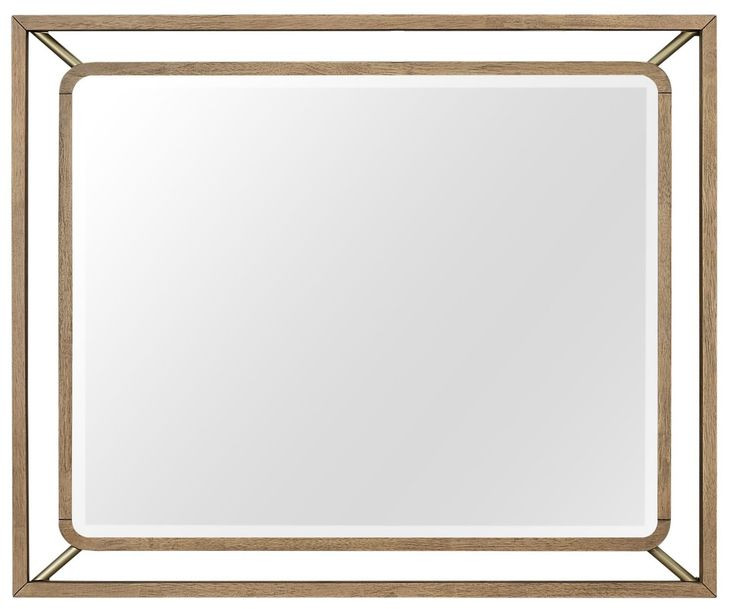 Aurora Latte Wood and Metal Mirror