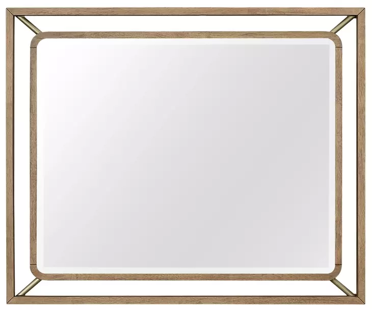 Aurora Latte Wood and Metal Mirror