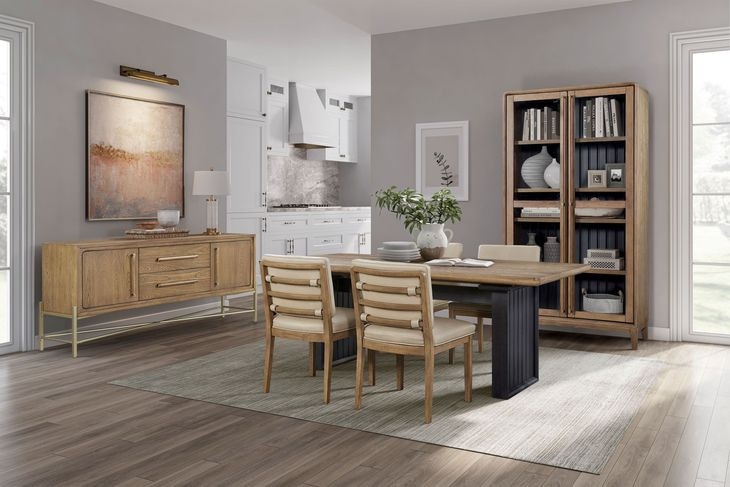 Aurora Latte Metal Base Sideboard