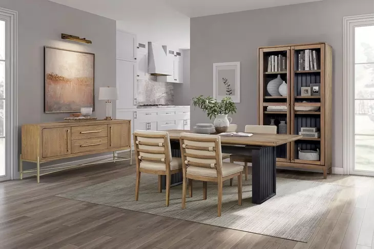 Aurora Latte Metal Base Sideboard
