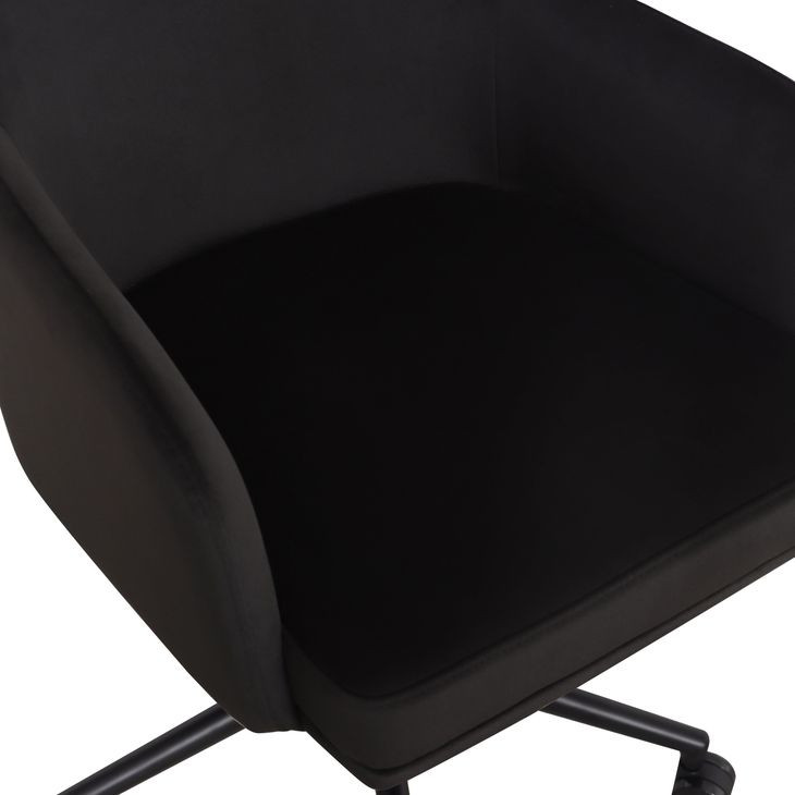 Sydney Black Performance Fabric Upholstered Swivel Desk Chair