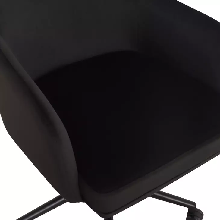 Sydney Black Performance Fabric Upholstered Swivel Desk Chair