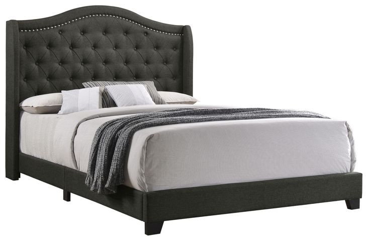 Sonoma Gray Upholstered King Panel Bed