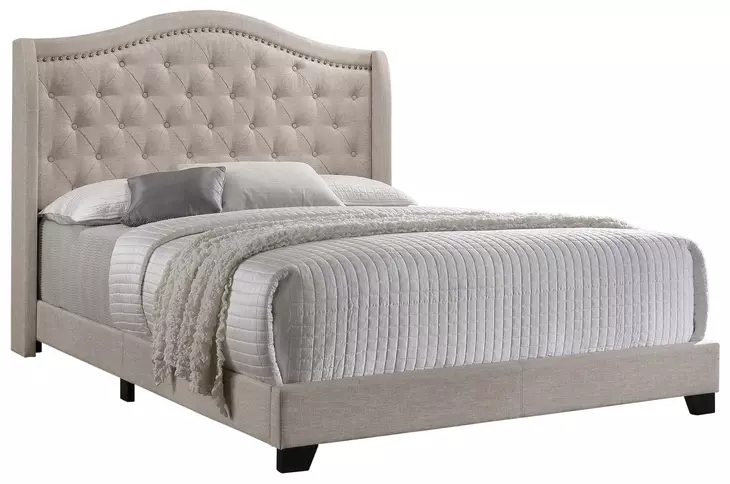 Sonoma Beige Upholstered Full Panel Bed
