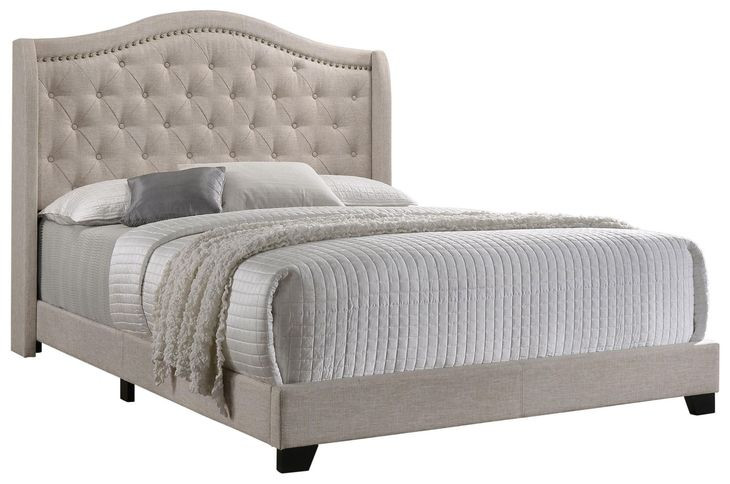 Sonoma Beige Upholstered King Panel Bed