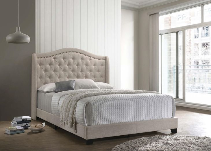 Sonoma Beige Upholstered Queen Panel Bed
