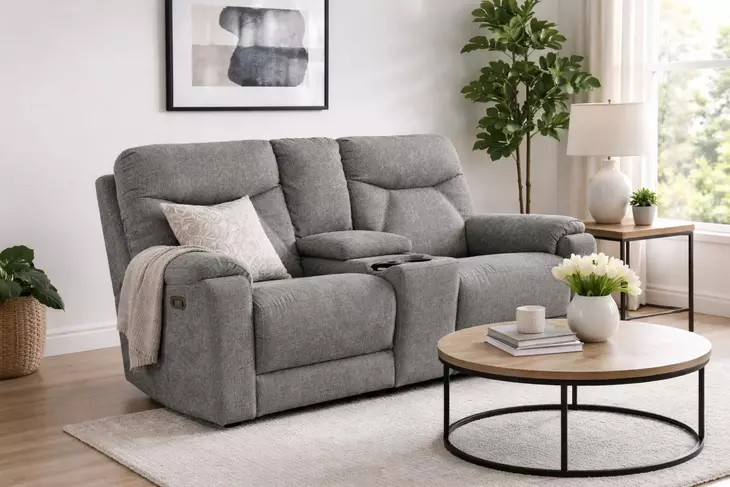 Conrad Winslow Charcoal Power Reclining 77" Console Loveseat with Power Headrest