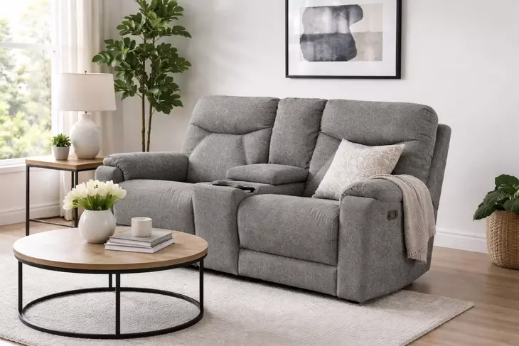 Conrad Winslow Charcoal Power Reclining 77" Console Loveseat with Power Headrest