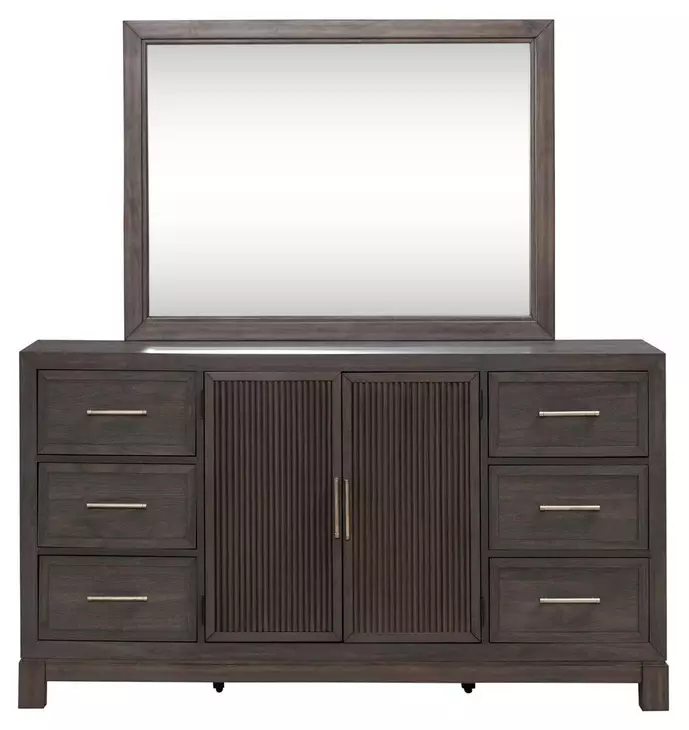 Urban Cut Caffe 6 Drawer Dresser with Mirror