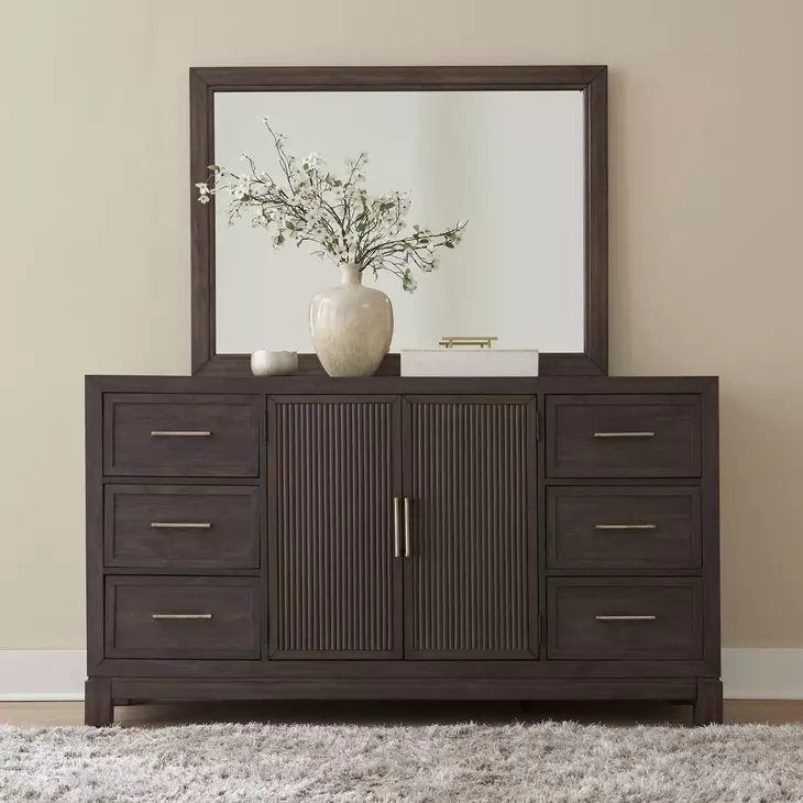 Urban Cut Caffe 6 Drawer Dresser with Mirror