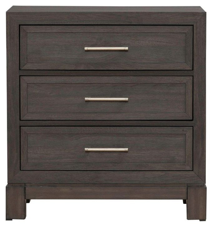 Modern Edge Caffe 3 Drawer Nightstand with USB Charging