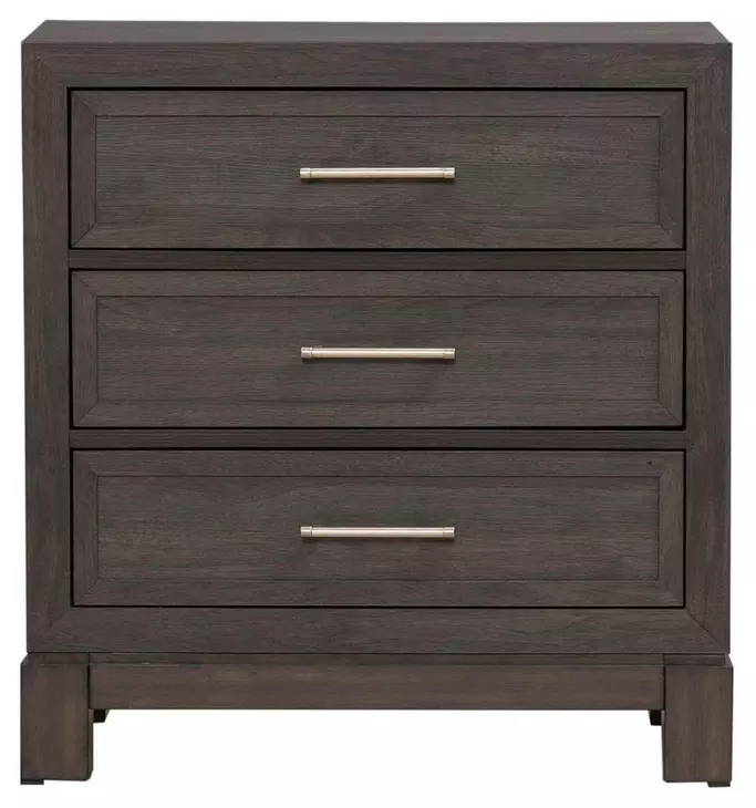 Urban Cut Caffe 3 Drawer Nightstand with USB Charging
