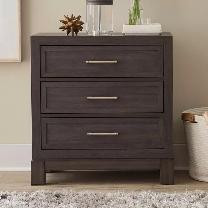 Urban Cut Caffe 3 Drawer Nightstand with USB Charging